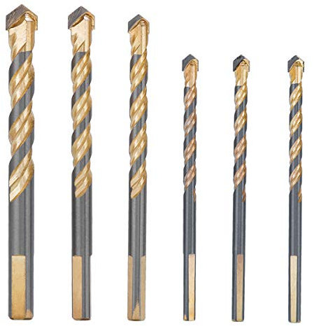 LAOYE 6 Pcs Foret Carrelage Verre 3 x 6mm, 8mm 10mm 12mm Meche Ceramique Forets Faience Porcelaine Forage Fraise pour Brique de Verre Marbre Miroir Bois Diamant