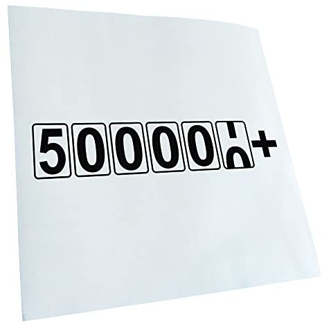 Kiwistar - Autoaufkleber - 500000+ km Kilometerzähler - schwarz - 20x4cm - Heckscheibe Auto Aufkleber wetterfest für Kfz LKW Mofa Truck - Sticker außen selbstklebend Tuning Zubehör für Fenster