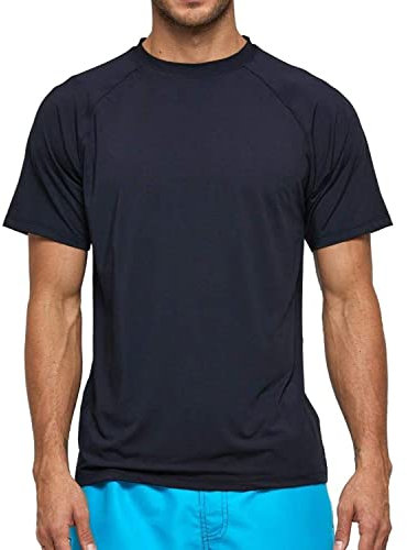 Arcweg Camiseta Hombres Mangas Cortas Rash Guard de Protección UPF 50＋Secado Rápido Deportes Acuáticos Surf Natación Verano Negro XL(EU)
