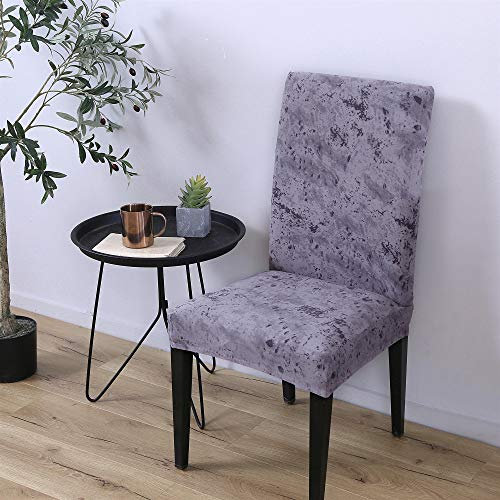 Stuhlhussen 4er Set Stretch Beschützer Stuhlbezug Stuhlüberzug, Morbuy Universal Elastische Spannbezug Hochzeit Weihnachten Partys Bankett Hotel Dekor (1 Stück,Lila grau)