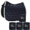Eskadron Set Schabracke Glossy Wave Nightblue mit doppel Kordel & Bandagen, Größe:Pony Dressur (PD)