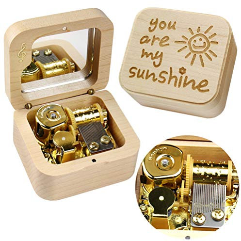 Sinzyo You Are My Sunshine Vintage Holz mechanische Spieluhr Weihnachten, Geburtstag, (Ahornholz Musical Note)