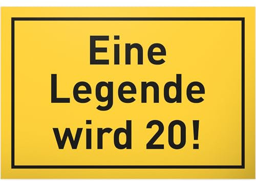 DankeDir! Legende Wird 20 - Schild 30 x 20 cm - Geschenk Männer 20 Jahre Freund 20er 20. Geburtstag Geburtstagsgeschenk - Geschenkidee Partydeko Geburtstagskarte Geburtstagsdeko