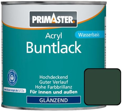 Primaster Acryl Lack RAL 6005 125 ml 1,5 m² für Innen- und Außen hoch deckend