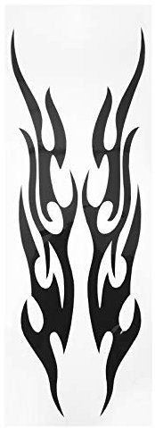 -Flammen-Aufkleber Fire Decals Tribal Flame Ignite Retro Reflektierende Aufkleber für Fahrrad Helm Gehstock Walker (schwarz)
