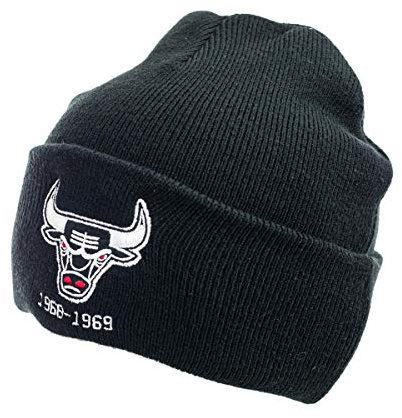 Mitchell & Ness Chicago Bulls NBA Team Logo Cuff Knit Winter Mütze KTCFINTL534-CBUBLCK - schwarz OneSize