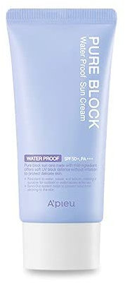 [Apieu] Pure Block Natural Water Proof Sun Cream SPF50+ PA++++ 50ml - Lightweight Sunscreen, Non-greasy, Sun Protection, Korean Cosmetics, K-beauty