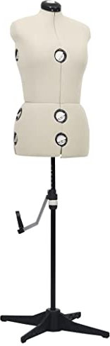 vidaXL Schneiderpuppe Verstellbar Weiblich Schneiderbüste Schaufensterpuppe Torso Mannequin Damenbüste Schaufensterfigur Creme M Größe 40-46