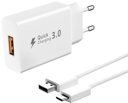 Chargeur Type C Secteur Rapide, Super Fast Charging Câble pour Samsung Galaxy A12 5G A13 A14 A15, A05S, A34, A23, A53,A54, A33, S24, S23, S22, S21, S20, S10, S9, S8, Adaptateur 1.5m USB C Cordon