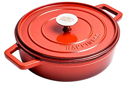 TGBYW Emaille-Gusseisentopf (24cm/2,55L) Suppentopf/Saucepan/Emaille-Topf, unbeschichtet antihaftbeschichteter Dutch Ovens Pot，für Induktion/Gas-Kochfelder