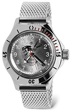 VOSTOK | Scuba Dude Amphibian Automatische Automatische Aufzieh-Armbanduhr | WR 200 m | Amphibia 120658 | Mode | Business | Casual Herrenuhren, Mailand, Taucher