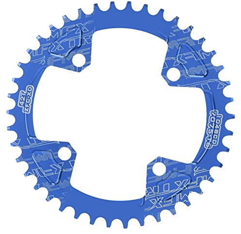 Alomejor Fahrradkette Kurbelgarnitur Kettenblatt 42T 104 BCD Positive und Negative Fahrrad Kettenblatt für Fahrrad Rennrad(Blau)