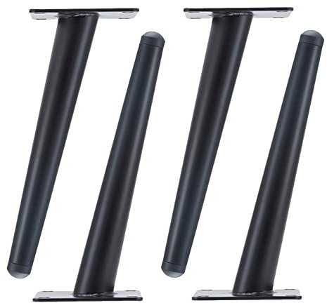 4 Stück Möbelfüße,Schräg Konisch Möbelfüsse,Metall Möbelbeine,DIY Tischbeine,Sofafuss,Schrankbeine,für Couchtisch,Schreibtisch,Nachttisch,TV-Schränke,Mit Schrauben und Schutzfüßen (40cm/15.7in,Black)