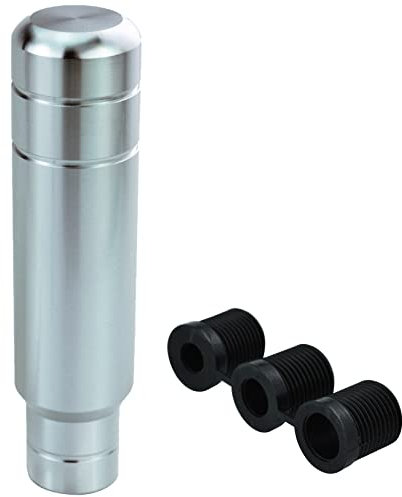Temzzer 12,7 cm langer Schaltknauf aus polierter Legierung, schwerer Rennwagen-Hebelgriff, Ersatz für die meisten manuellen Automobilfahrzeuge (Silber)