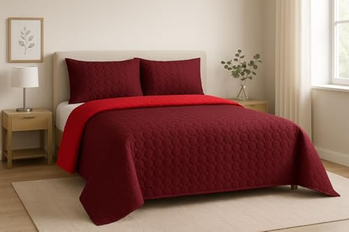 Leonardo home - Copriletto matrimoniale primavera-estate tinta unita double face 100% poliestere e 100% MADE IN ITALY.