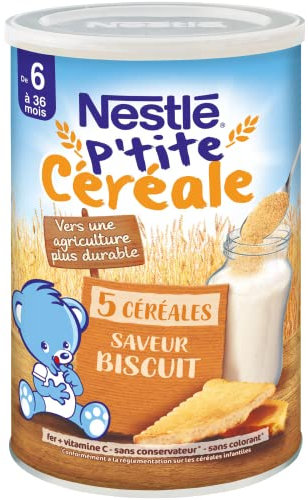 Nestlé Bébé P'tite Getreide, getrocknet, Kekse, ab 6 Monaten – Box mit 415 g