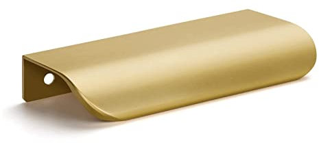 goldenwarm 10 Stück Küchengriffe Profilgriff Aluminium 128mm Gold Schrankgriffe Türgriff Geschwungener Schubladengriff Verdeckter Möbelgriffe Garderobe Griffe