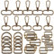 OUZRTG Packung mit 30 D-Ring aus Metall, Tri-Glide D-Ringe, Schnallen, drehbare Karabiner, Schnalle für Taschen, Basteln, Handtaschen, Handwerk (25 mm & 32 mm,Bronze)