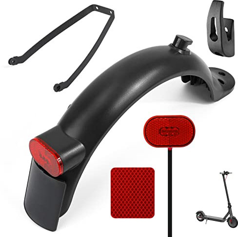 TAGVO Scooter Heck kotflügel, Heck kotflügel Halterung & Rücklicht & Kotflügel hinten & Kennzeichen & Fronthaken & Reflexgurt für Xiaomi M365 / M365 Pro / M365 Pro 2 /1S Elektroroller Ersatzzubehör