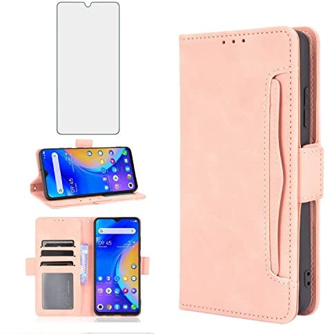 Asuwish Compatible with TCL 20 SE 6.82 inch Wallet Case and Tempered Glass Screen Protector Card Holder Credit ID Slot Flip Phone Cover for TCL20SE Android 11 TLC 20SE T6710 6.82 Women Men Rose Gold
