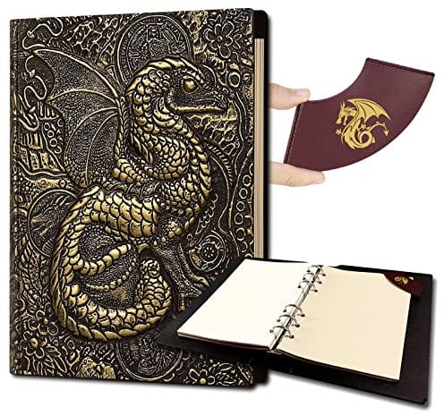 Ancient Deer DND Kampagnen-Tagebuch, D&D-Notizbuch mit Lesezeichen-Set. Für Dungeons and Dragons Magic the gathering RPG Notizblock GM & Player Zubehör Geschenke (Bronze Wyrmling)