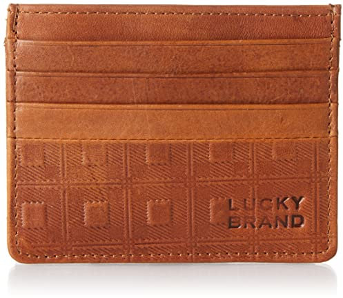 Lucky Brand RFID-Kartenetui für Herren, kariert, geprägt, Braun, braun, Einheitsgröße