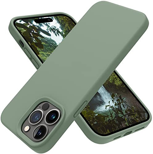 OTOFLY Compatible with iphone 14 Pro Case, Silicone Shockproof Slim Thin Phone Case for iPhone 14 Pro 6.1 inch (Calke Green)
