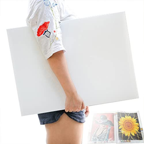 MOTEERLLU A2 Storage Book Suitable for 22x15 inches Diamond Paintings,Diamond Art Kit Storage Container with 30 Pocket Sleeves,Portfolio Folder for Artwork (White)