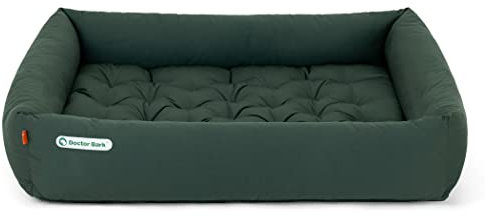 Doctor Bark Hundebett Orthopädisch - Waschbar bis 95°C, Geruchsfrei & Hygienisch - Kuscheliger Hundekorb Grosse Hunde mit Hundematratze (XXL - 110x100 cm, Grün)