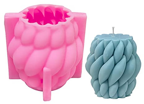 Gsrhzd Candle Moulds, Silicone Candle Moulds, 3D Candle Making Moulds, Candle Moulds for Candle Making, for Homemade Beeswax Candle, Soap, Fondant Cake Decoration, Chocolate, Candy, Clay Craft, M