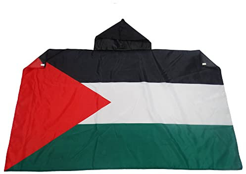 AZ FLAG Drapeau Palestine 150x90 cm - Cape Drapeau Palestinien 100% Polyester Avec Manches Intégrées - Body Flag 80g