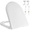 KEESIN Toilettendeckel,WC Sitz mit Absenkautomatik Toilettendeckel Klodeckel Klobrille mit Quick-Release-Funktion und Softclose Verstellbaren Scharnieren(U-Form)