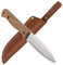 BPS Knives B1 SSH - Handgefertigtes Edelstahlmesser - Feststehende Outdoor-Klinge Messer - Camping Bushcraft-Messer mit Lederscheide