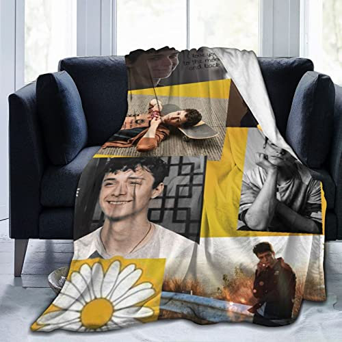 LOUJIN Lucas Schauspieler Jade Zumann, ultraweicher, leichter Flanell-Fleece-Überwurf, warme Klimaanlage, für Couch, Sofa, Bett, 125 cm x 100 cm