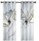 Homxi Küchen Vorhang Blickdicht 2er Set,2 x 132W x 183H cm,Blickdichter Vorhang Wohnzimmer Grau Geometriemuster Vorhang mit Ösen