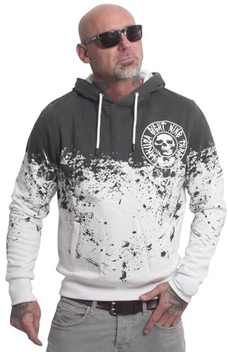 Yakuza Herren Splash Allover Kapuzenpullover, Weiß, 4XL