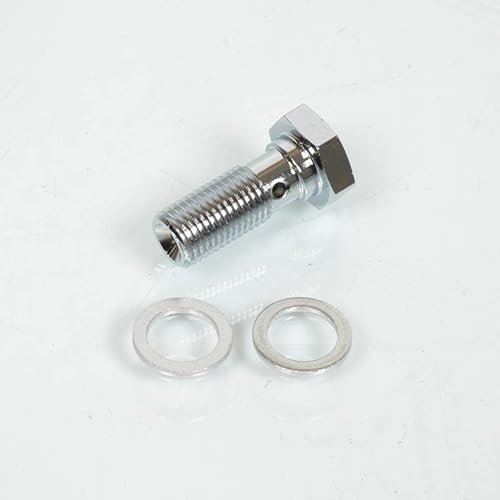Vis raccord banjo durite frein acier chromé 3/8 24G compatible avec moto Harley Davidson
