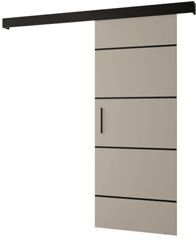 Schiebetür Komplettset - Schiebetürsystem Salwador 4 - Schiebetüren - Trennwände - Raumteiler - Innentüren, Tür 80x204 cm - Schiebetür Schiene - Zimmertür mit Schiebetür Griff - Saloontür