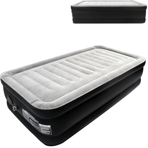 Froadp Luftbett Selbstaufblasend 1 Person Luftmatratze mit Integrierter Elektrischer Pumpe und Tasche Aufblasbare Matratze Tragbar Gästebett für Camping & Innenbereich Heimgebrauch, 187x90x46cm