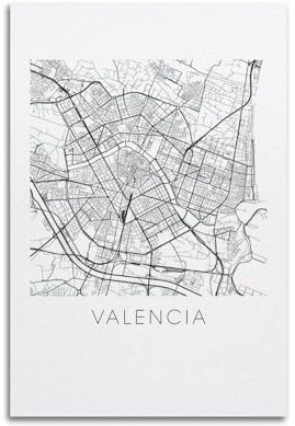 HUIYHB Poster, Motiv: Europa, Spanien, Valencia, Vintage, minimalistisch, Poster, dekorative Malerei, Leinwand, Wandposter und Kunstdruck, moderne Familienschlafzimmer-Dekoration, Poster, 20 x 30 cm