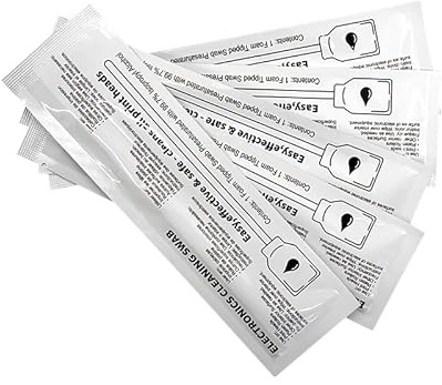 6 Rectangular Foam Tipped Self-saturating Cleaning Swabs, New Alcohol Pad, Repair Kit for Removing Excess Dust/Engine Oil/Ink, Box of 50 pcs