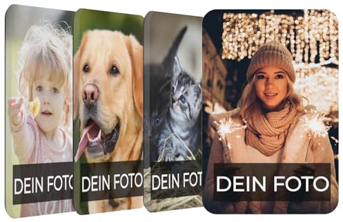 Personalisierter Fotomagnet, Kühlschrankmagnet Selbst Gestalten, Mit Foto Und Text, Acryl Material, Magnete -Set (4 Stück Fotomagnete,6x9cm)