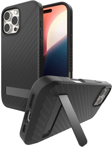 ZAGG Denali Snap KS Graphene Reinforced Case for iPhone 16 Pro Max [6.9 Inch] with Built-in Kickstand, MagSafe Compatible, Dual Layer Design, Shockproof, Back Cover (Black)