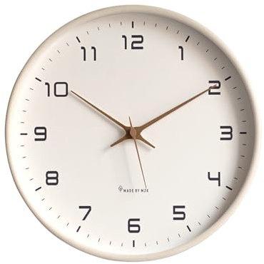 Ergocar Wanduhr, Moderne Stille Ohne Tickende Runde Holzwanduhr Batterie Batterie Angetriebenes Schlafzimmer, Wohnzimmer, Eingang, Küche, Büro