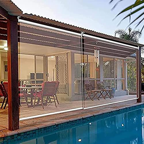 Rollos Patio Transparent Roll Up Rollos,Outdoor Clear HD Rollos,Regendichter Garten Pergola Vorhang,Staubdicht Winddicht,Einfach installieren und reinigen,60/70/80/90/100/130/150/160cm breit Alle Inst