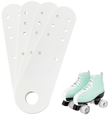 SUPERFINDINGS 4 STK. Lederschutzkappen Für Rollschuhe Weiß Flache Zehenkappe Schützer Vor Rollschuhen PU Lederabdeckung Für Quad Rollschuh Schutz