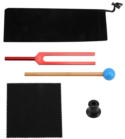 Comphic Stimmgabel 432 Hz mit Hammer, für Klangtherapie und Yoga, Stimmgabel aus Aluminiumlegierung, Rot