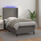 Homgoday Boxspringbett mit Matratze & LED, Bettgestell Bettrahmen mit Lattenrost Doppelbett Einzelbett Gästebett Jugendbett Bett für Schlafzimmer Gästezimmer Grau 90x200 cm Kunstleder