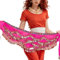 Bauchtanz Hüfttuch Damen mit Münzen Gürtel Röcke für Karneval Party Bauchtanz Kostüm ﻿ (DE/NL/SE/PL, Alphanumerisch, Einheitsgröße, Regular, Regular, Rose)
