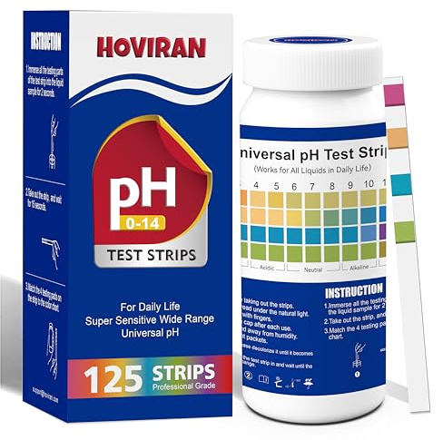 Universal pH Test Strips 0-14, Quick Accurate pH Testing Kit 125ct | Litmus Paper pH Test Strips for Liquids,Soap Making & Kombucha, Drinking Water, Aquarium, Pool, Hot Tub, Spa